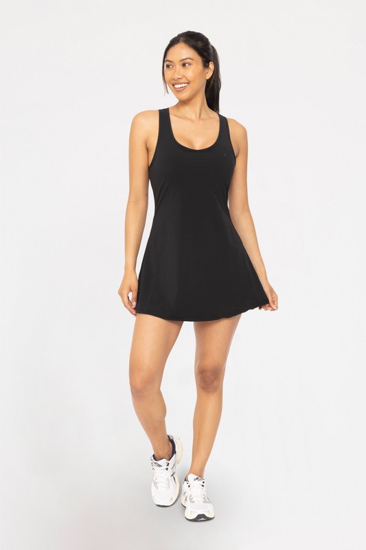 Adjustable Active A-line Dress - Black