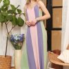 Color Block Sleeveless Maxi Cami Dress - Sage