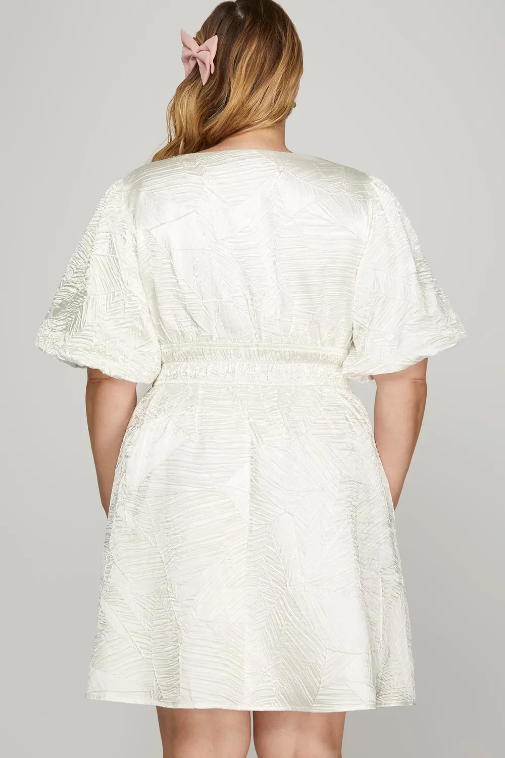 Crinkle-Woven-V-Neck-Balloon-Sleeve-Mini-Dress-Off-White-4