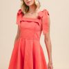 Fit and Flare Washed Gameday Dress - Orange