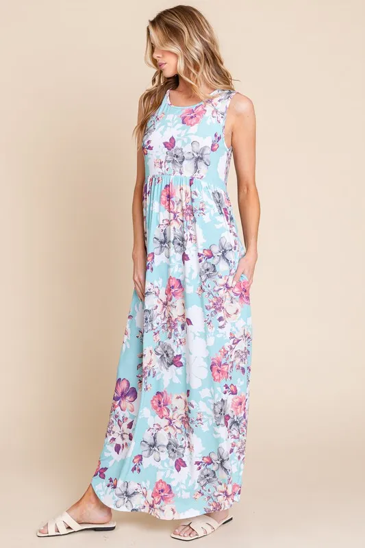Floral-Round-Neck-Sleeveless-Maxi-Dress-with-Pockets-Pastel-Blue-3