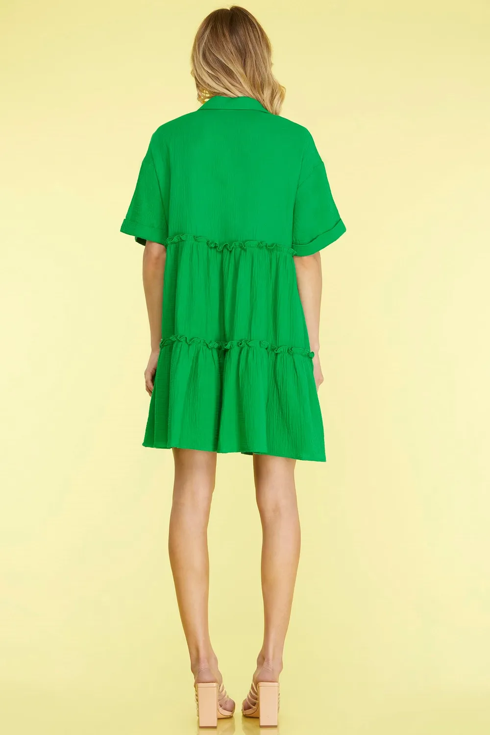 Full-Size-Button-Front-Frill-Tiered-Mini-Dress-Plus-Size-Green-2