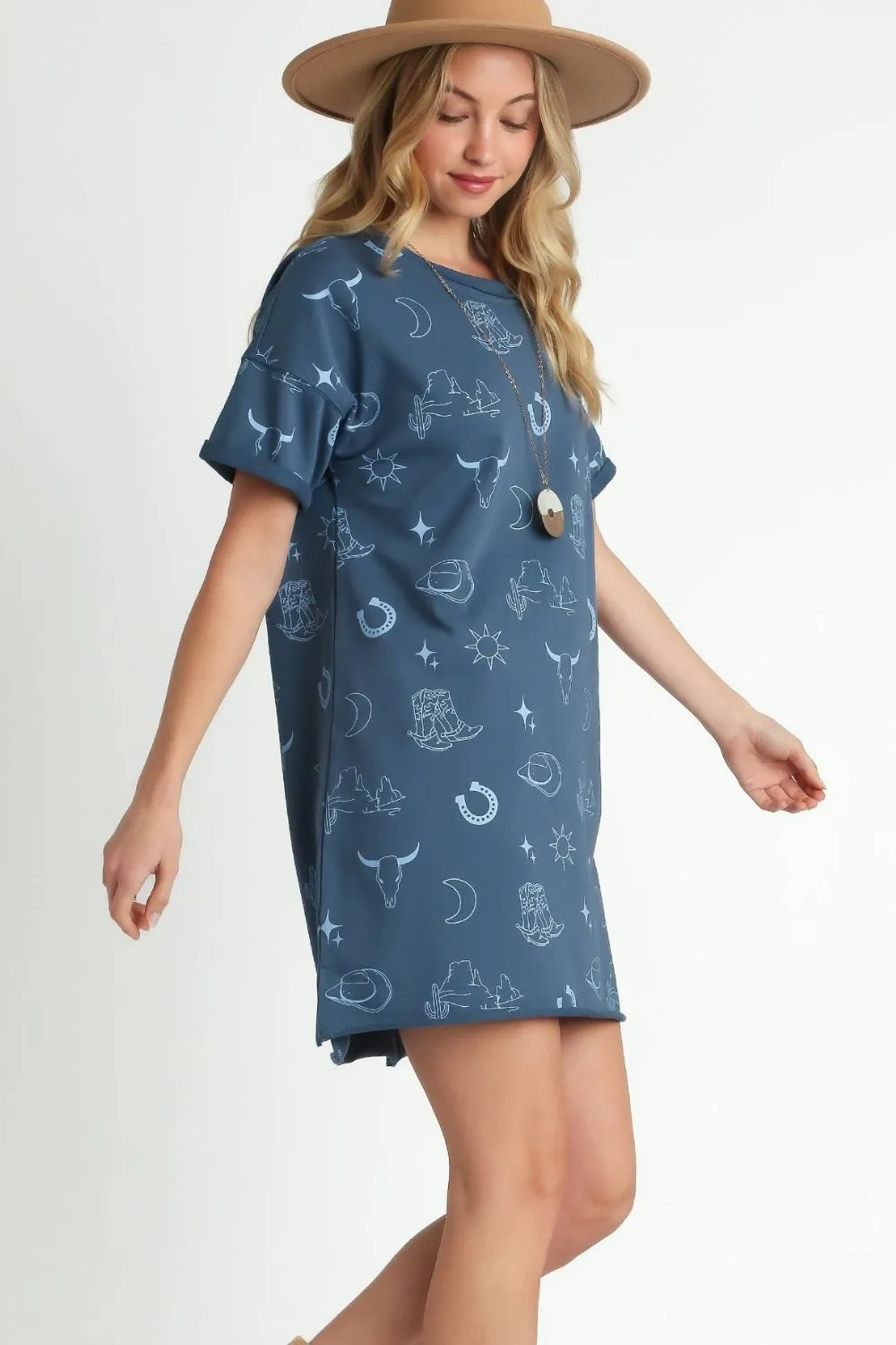 Full-Size-French-Terry-Short-Sleeve-Round-Neck-Dress-Plus-Size-Peacock-Blue-3