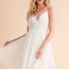 Lace Detail Mini Cami Dress - White