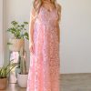 Lace Maxi Cami Dress - Pink