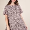 Leopard Printed Comfy Mini Dress - Blush