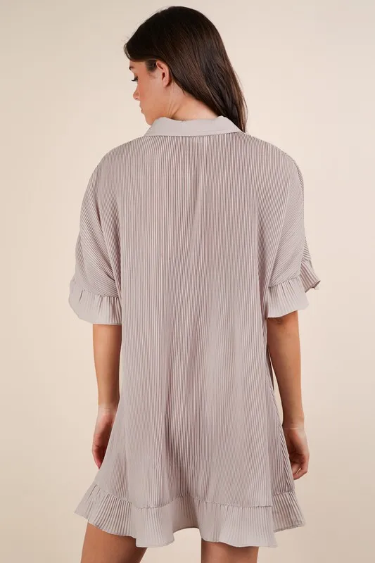 Pleated-Detail-Button-Down-Mini-Dress-Nude-3
