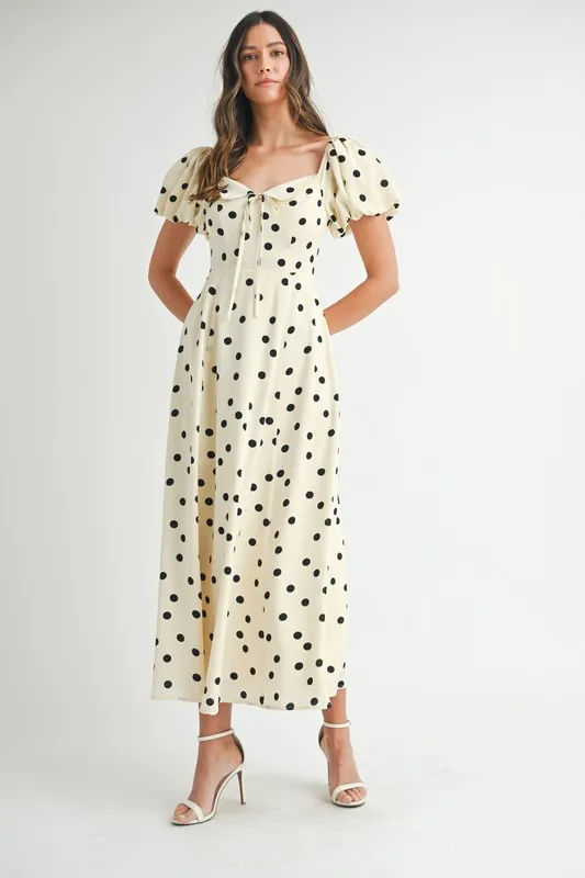 Polka-Dot-Puff-Sleeve-Midi-Dress-Cream-3