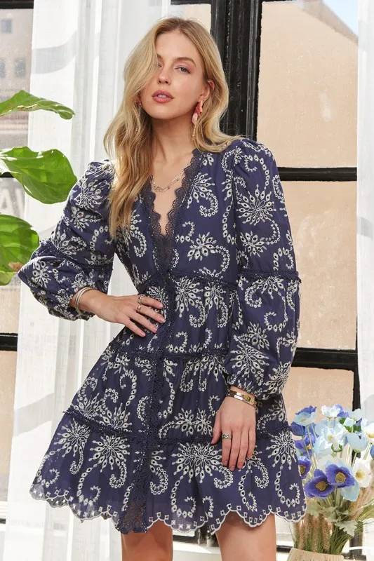 Puff-Sleeve-Floral-Dress-Navy-4