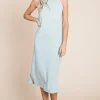Ribbed Knit Sleeveless Midi Dress - Mint