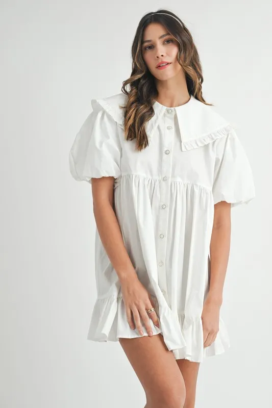 Ruffled-Hem-Peter-Pan-Collar-Button-Down-Mini-Dress-Off-White-2