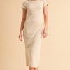 Short Sleeve Midi Tee Dress - Oat