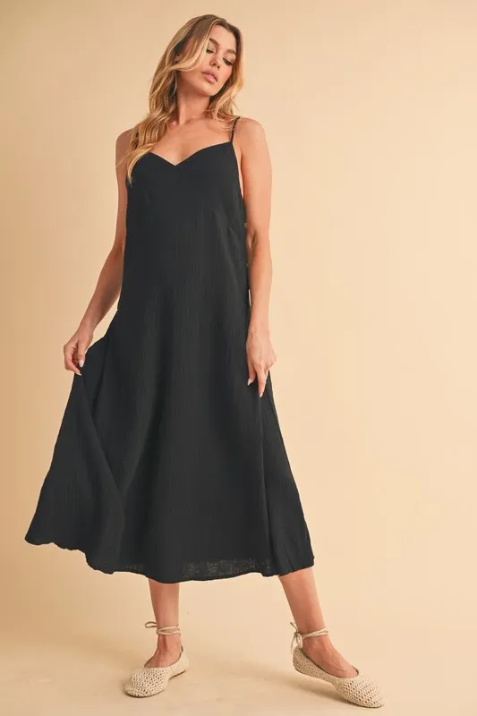 Side-Button-Midi-Cami-Dress-Black-1