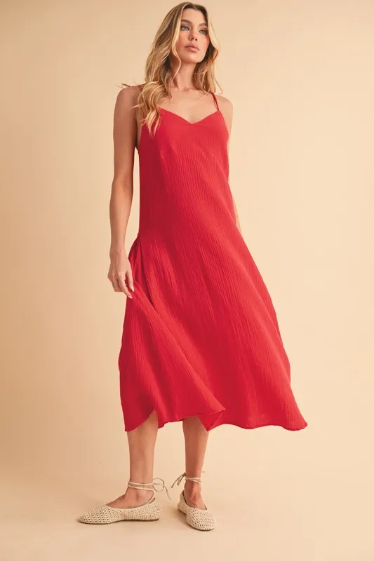 Side-Button-Midi-Cami-Dress-Red-2