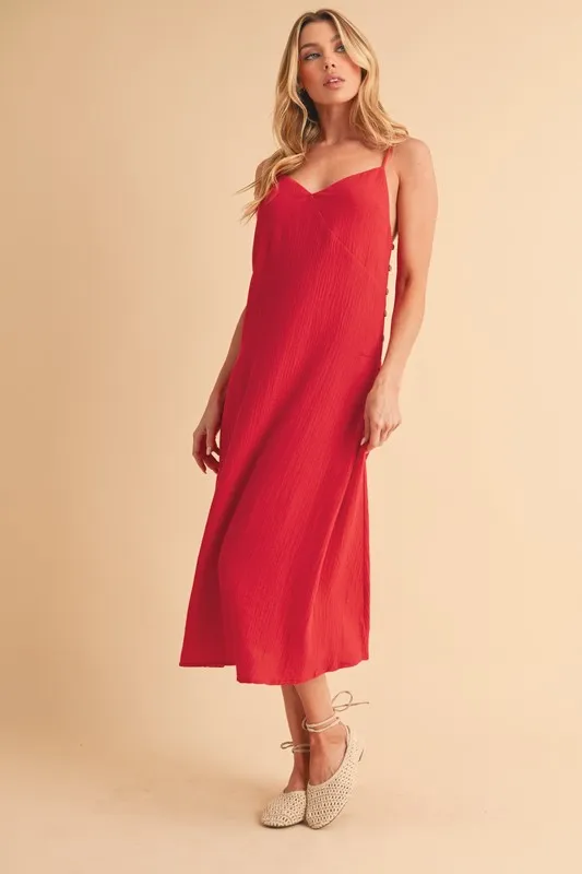 Side-Button-Midi-Cami-Dress-Red-3
