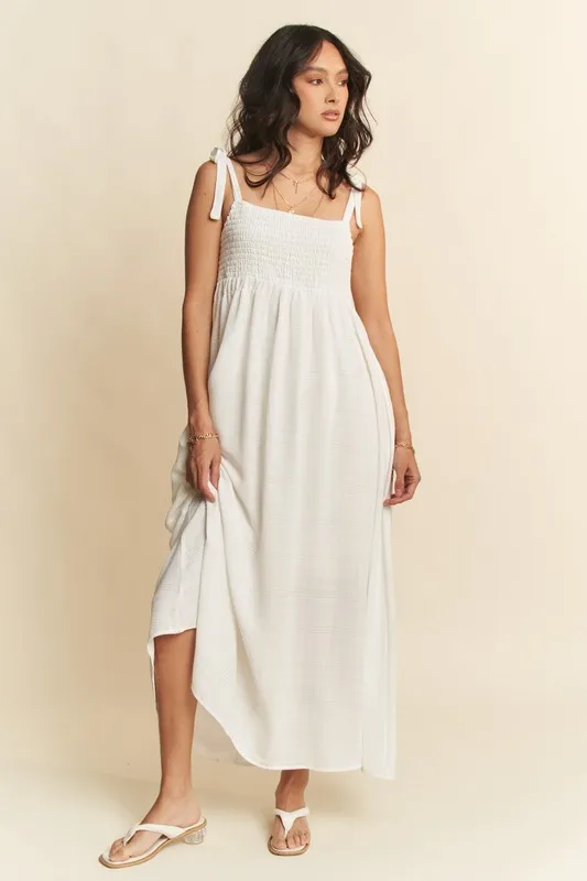Smocked-Sleeveless-Maxi-Cami-Dress-White-1