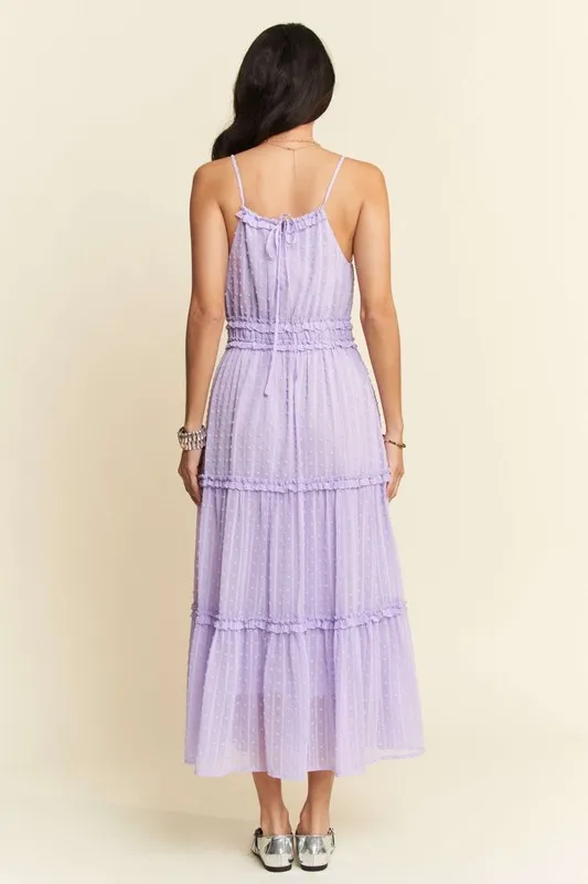 Texture-Swiss-Dot-Ruffle-Square-Neck-Midi-Dress-Lavender-3