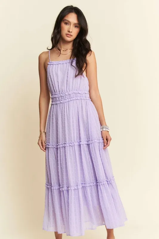 Texture-Swiss-Dot-Ruffle-Square-Neck-Midi-Dress-Lavender-4