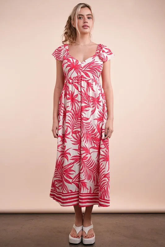 Tropical-Printed-Midi-Summer-Boho-Dress-Tomato-Mix-2