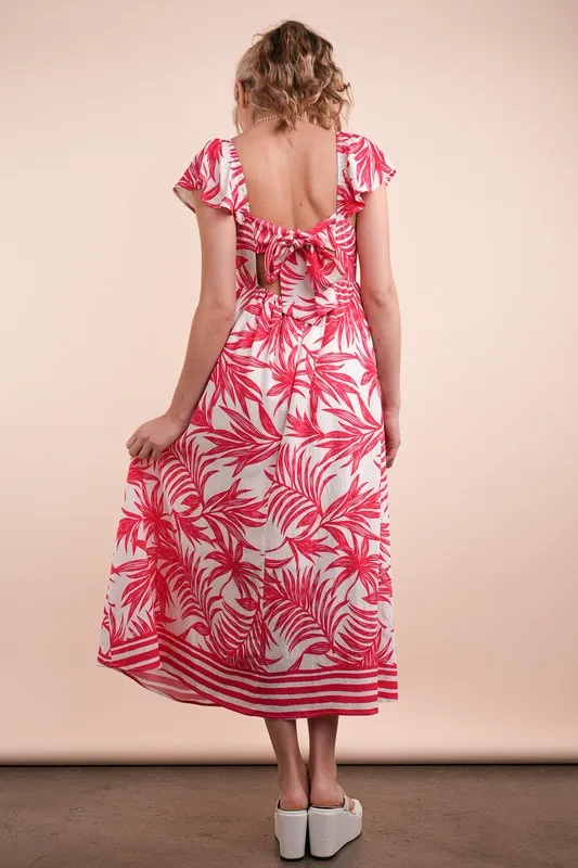 Tropical-Printed-Midi-Summer-Boho-Dress-Tomato-Mix-4