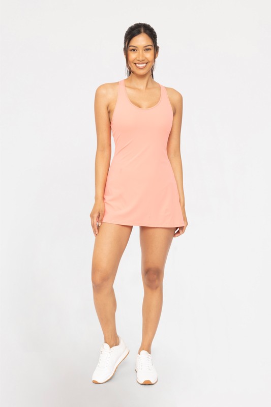 Twist Racerback Fit-and-Flare Dress - Watermelon