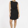 Versatile Drawstring Waist Tank Dress - Black