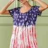American Flag Theme Tee Dress - Navy/Red