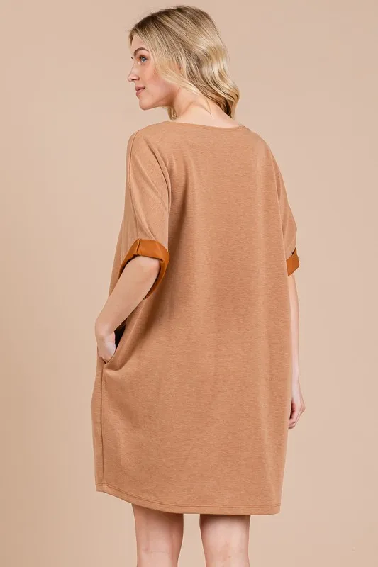 Ces-Femme-V-Neck-Half-Sleeve-Dress-Caramel-4
