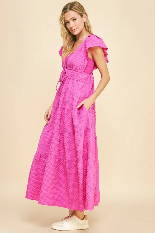 Crinkled-Texture-Flutter-Cap-Sleeve-Midi-Dress-Orchid-2