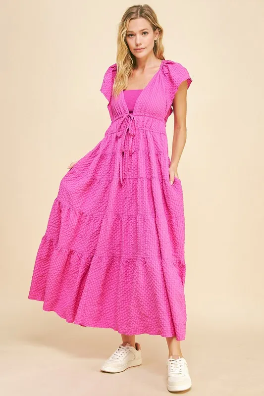 Crinkled-Texture-Flutter-Cap-Sleeve-Midi-Dress-Orchid-4