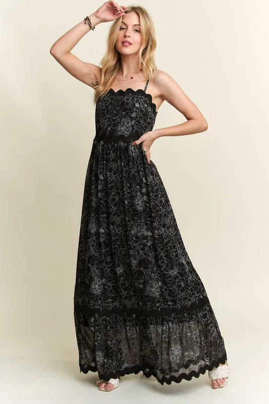 Floral-Adjustable-Strap-Maxi-Cami-Dress-Black-2