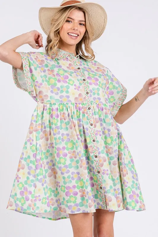 Floral-Babydoll-Short-Sleeves-Dress-Gum-Leaf-4