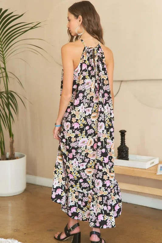 Floral-Grecian-Neck-Midi-Dress-Black-Floral-4