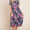 Floral Print Midi Dress - As Shown