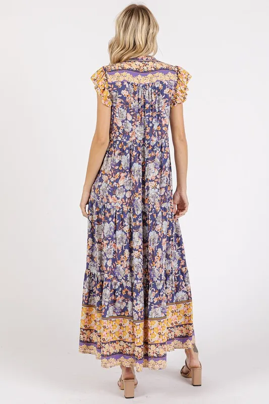 Floral-Ruffled-Notched-Cap-Sleeve-Maxi-Dress-Peacock-Blue-4