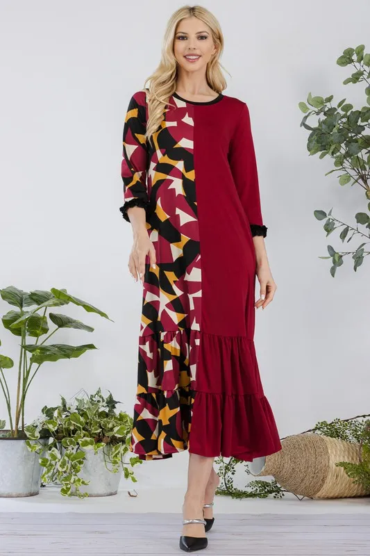 Full-Size-Color-Block-Midi-Dress-Plus-Size-Burgundy-3