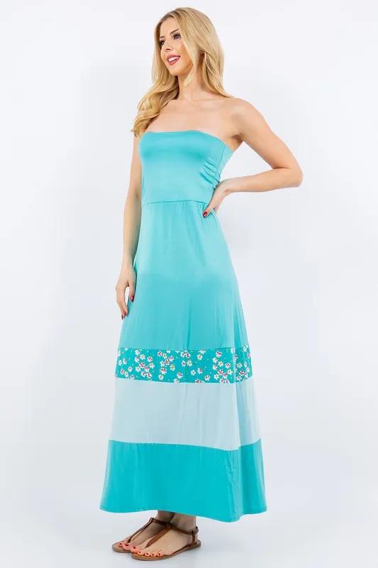 Full-Size-Color-Block-Tube-Maxi-Dress-Plus-Size-Teal-2