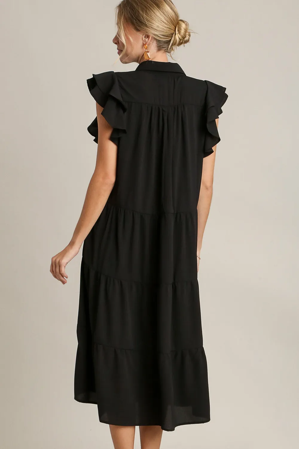 Full-Size-Johnny-Collar-Ruffle-Cap-Sleeve-Tiered-Dress-Plus-Size-Black-2