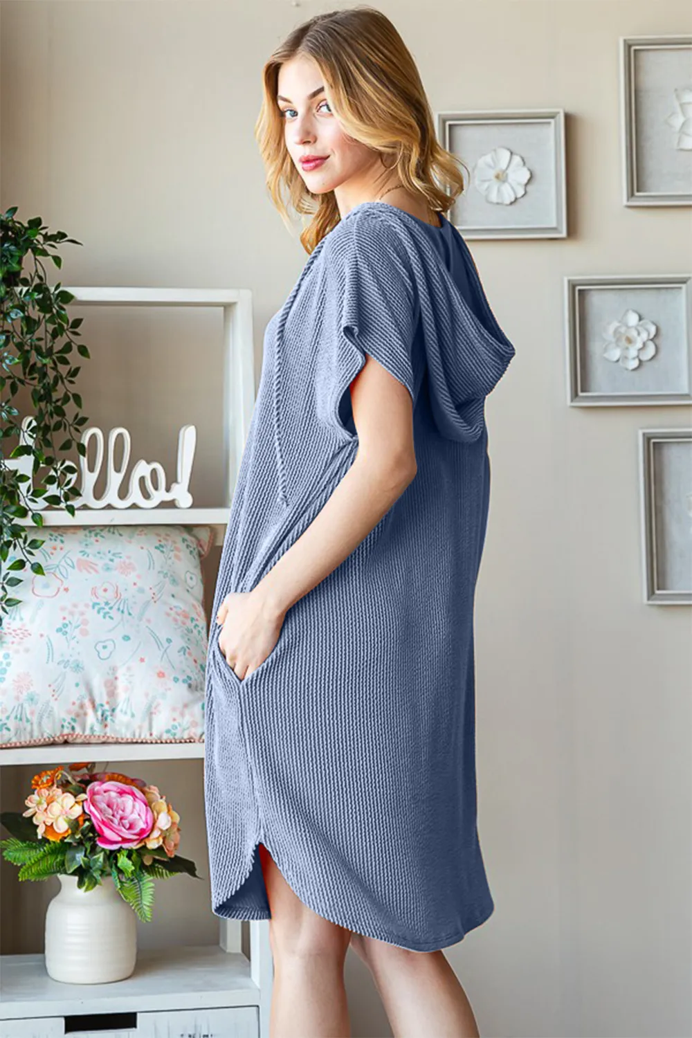Full-Size-Ribbed-Short-Sleeve-Hooded-Dress-Denim-Vintage-2