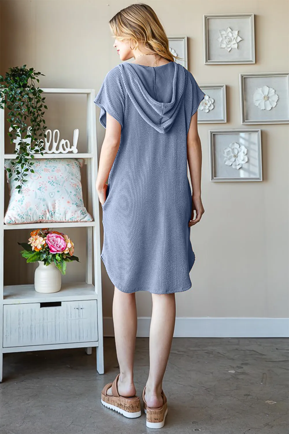 Full-Size-Ribbed-Short-Sleeve-Hooded-Dress-Denim-Vintage-3