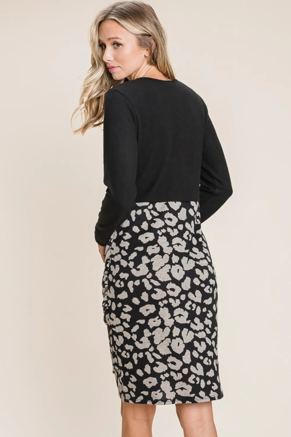 Leopard-Color-Block-Knit-Dress-Black-2