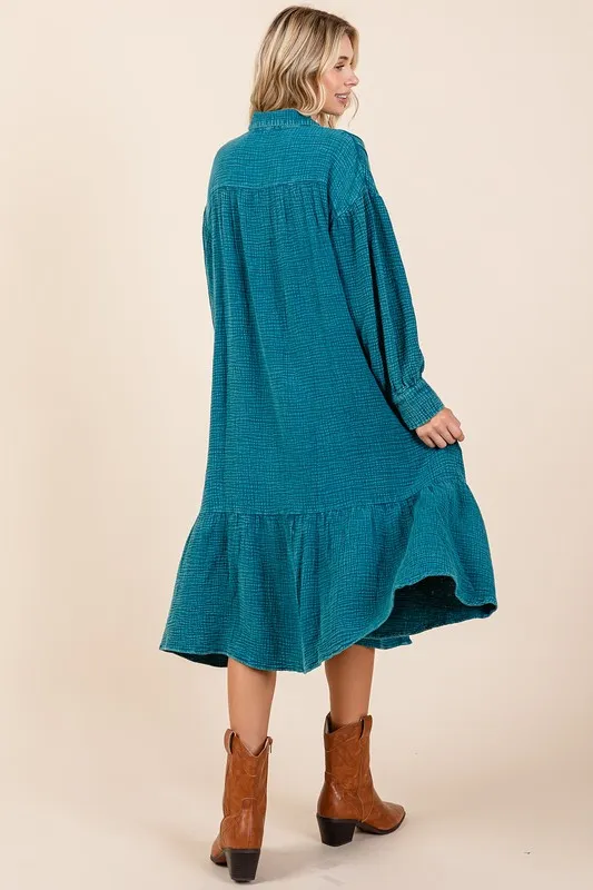 Mineral-Wash-Cotton-Gauze-Ruffle-Midi-Shirt-Dress-Topaz-Blue-2