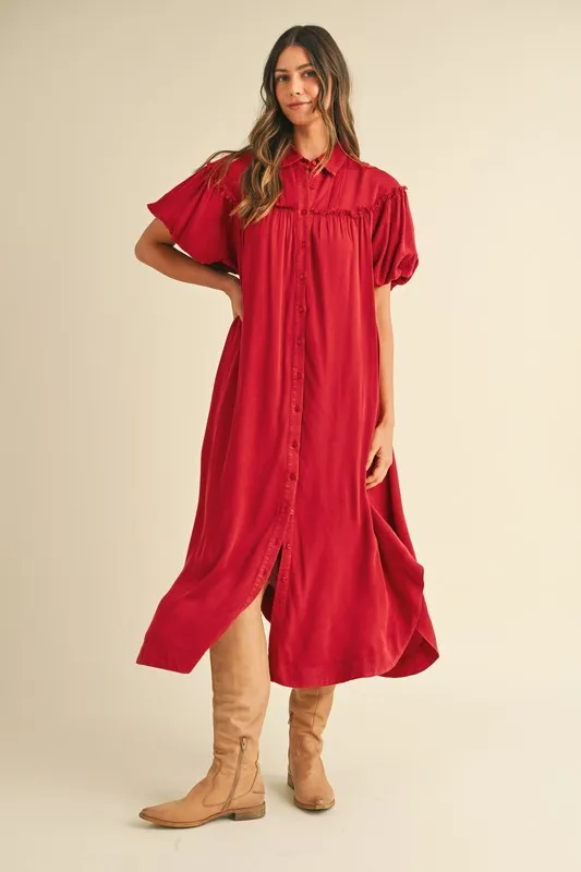 Mineral-Washed-Button-Down-Puff-Sleeve-Shirt-Dress-Deep-Red-1