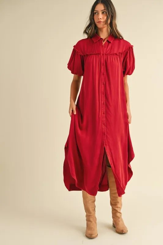 Mineral-Washed-Button-Down-Puff-Sleeve-Shirt-Dress-Deep-Red-4
