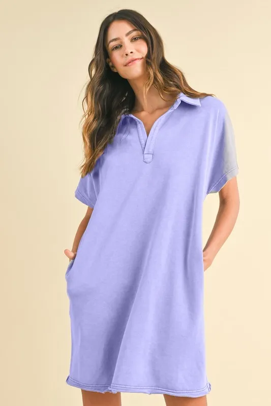 Mineral-Washed-Johnny-Collar-Short-Sleeve-Dress-Blue-Purple-1