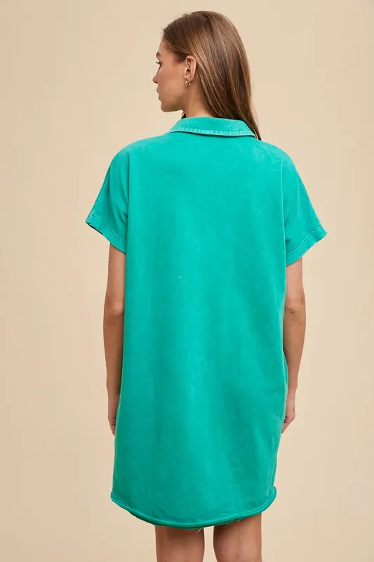Mineral-Washed-Johnny-Collar-Short-Sleeve-Dress-Turquoise-3