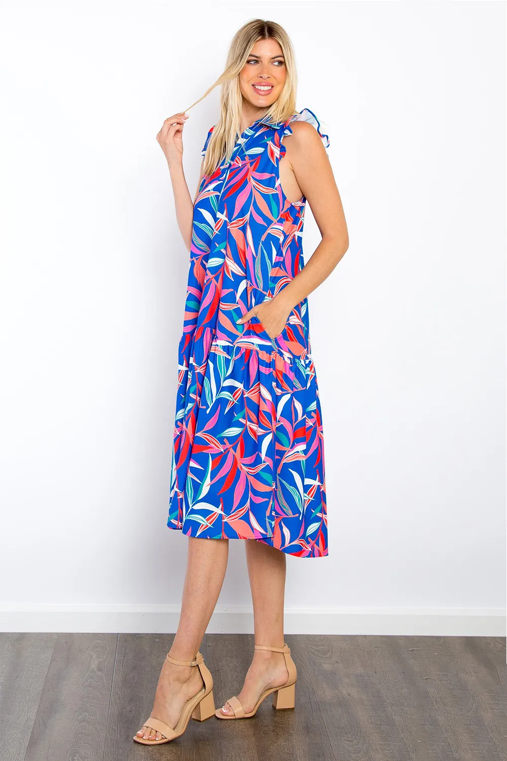 Print-Ruffled-Midi-Dress-with-Pockets-Royal-Blue-3
