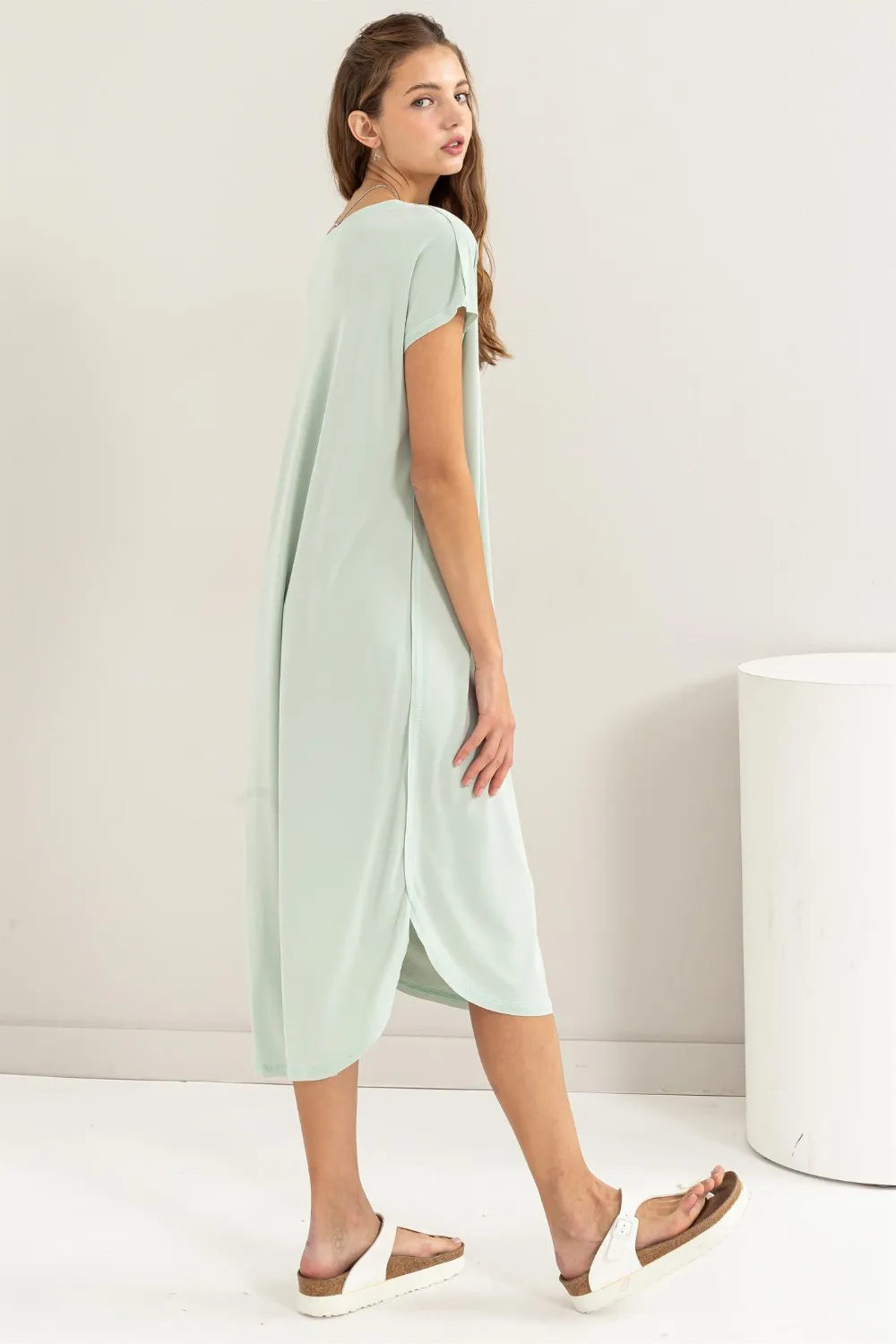 Short-Sleeve-High-Low-Slit-Midi-Dress-Mint-3