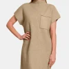 Short Sleeve Sweater Mini Dress - H. Mocha