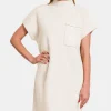 Short Sleeve Sweater Mini Dress - Ivory
